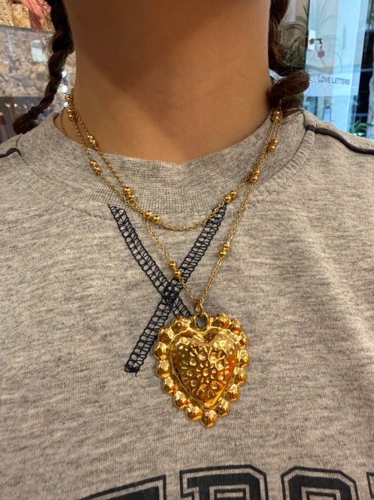 Paris texas lovers necklace - worn on model - necklace | Love Letters Tel Aviv