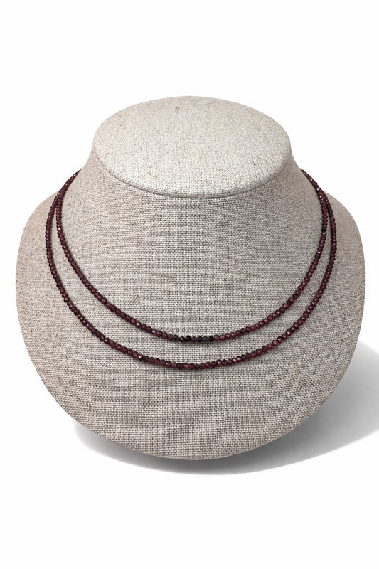 Shalva double necklace garnet