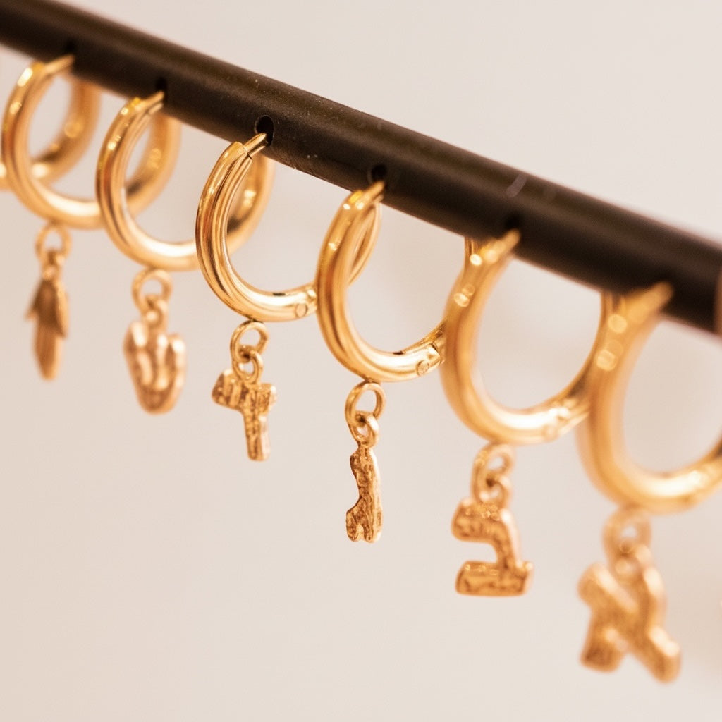Alphabet hoops earrings