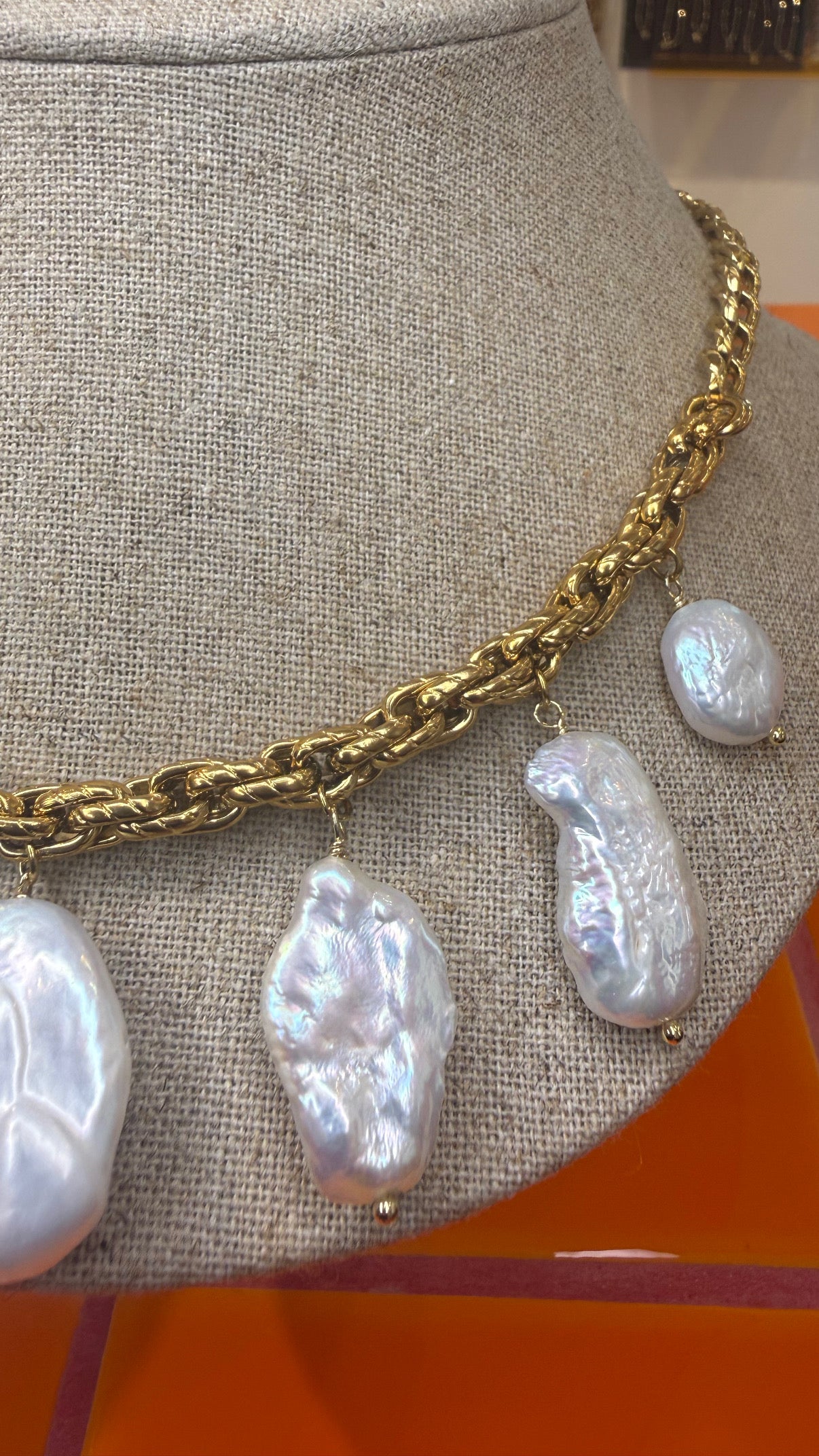 Rothschild necklace pearls - detail shot - handmade necklace | Love Letters Tel Aviv