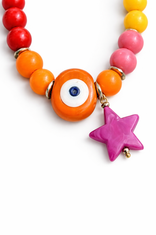 Phone holder tutti frutti star - worn on model - bracelet | Love Letters Tel Aviv