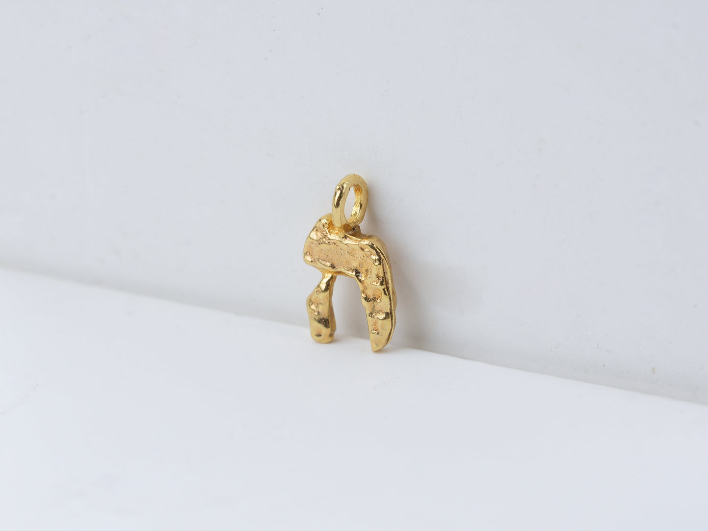 ה - he - detail shot - Hebrew letter charm | Love Letters Tel Aviv