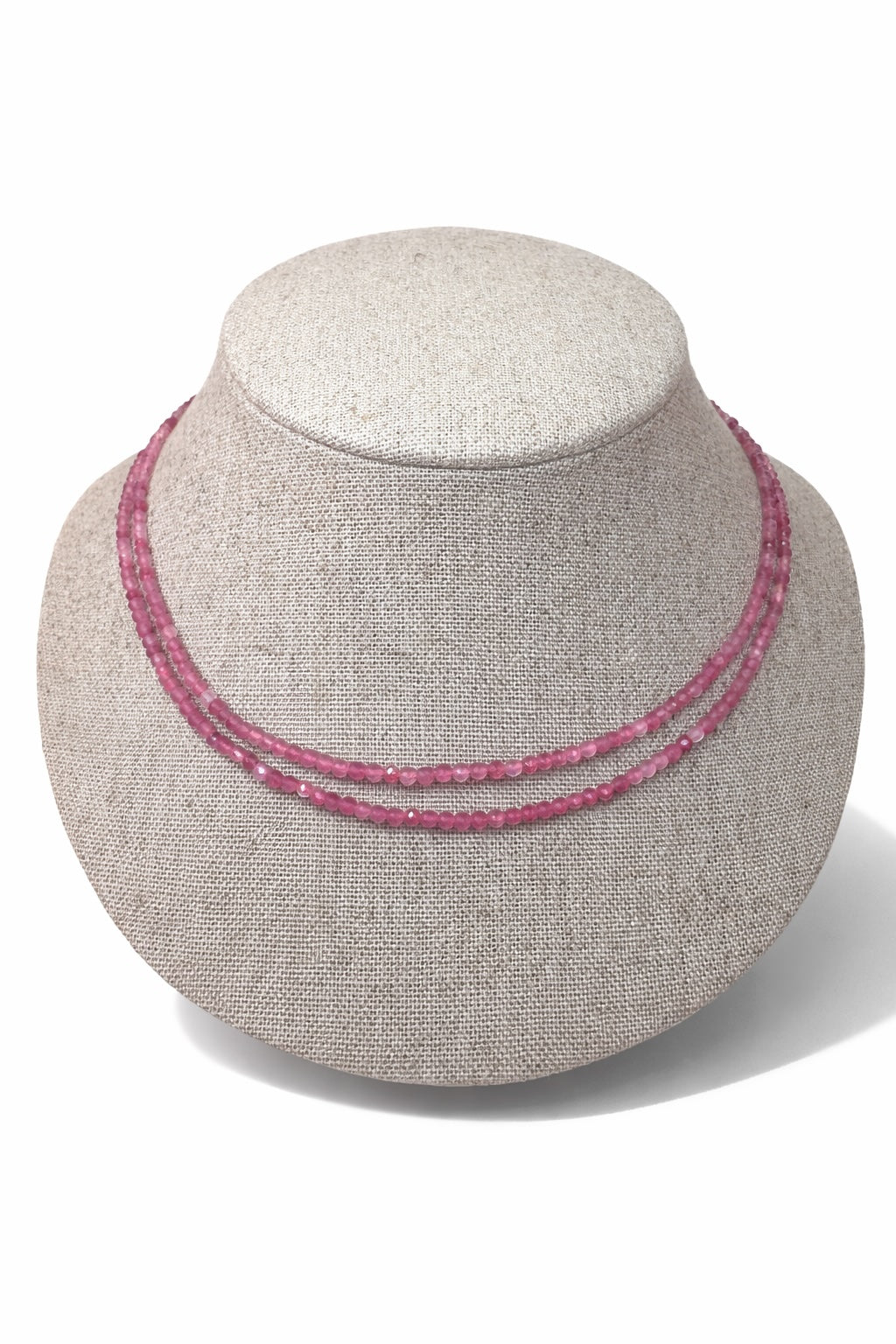 Shalva double necklace pink agate