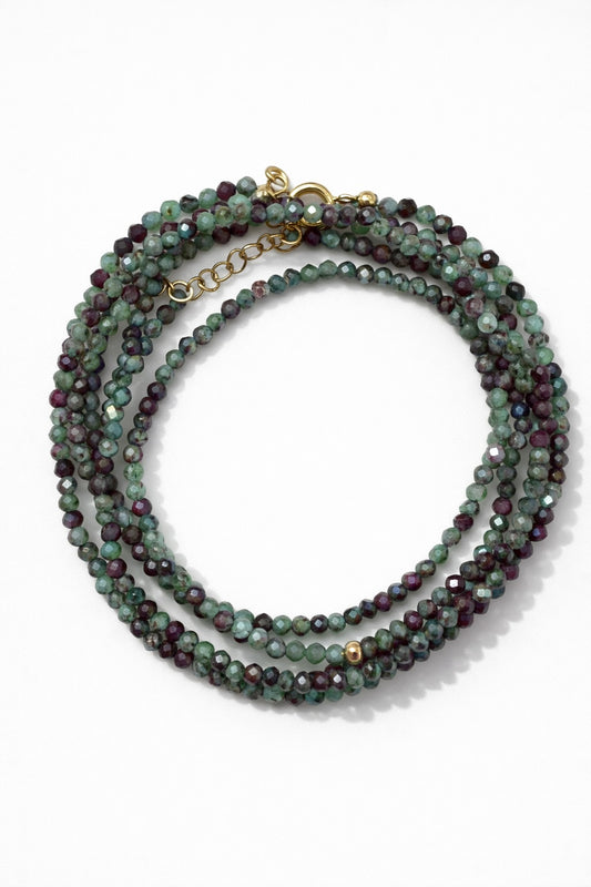 Shalva double necklace rubis zoisite