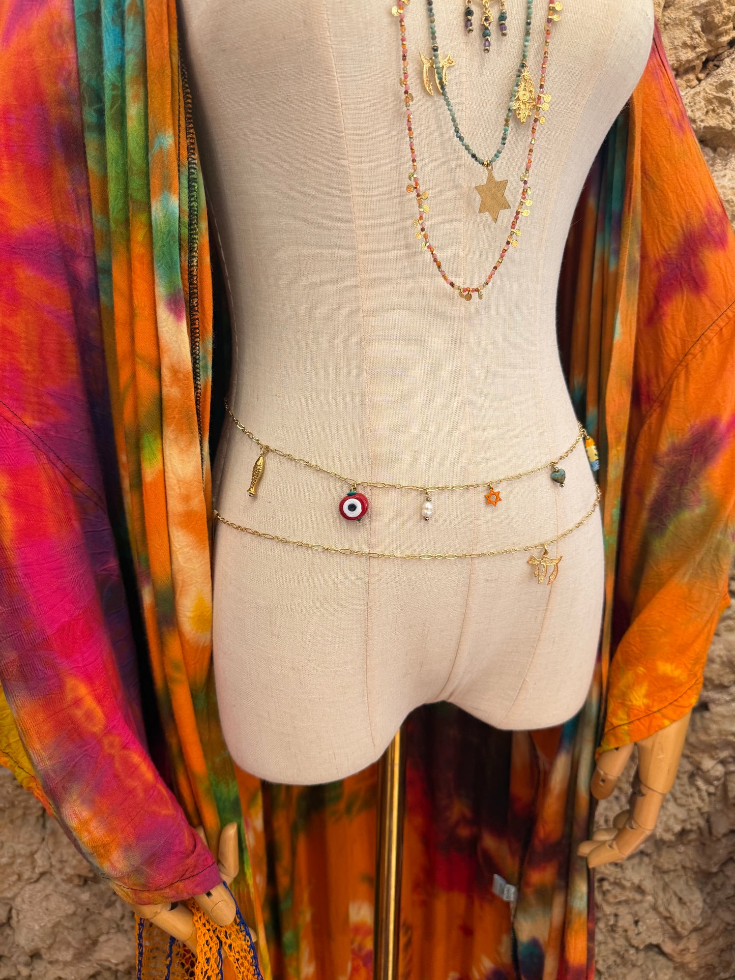 Belly chain good karma - detail shot - ankle bracelet | Love Letters Tel Aviv