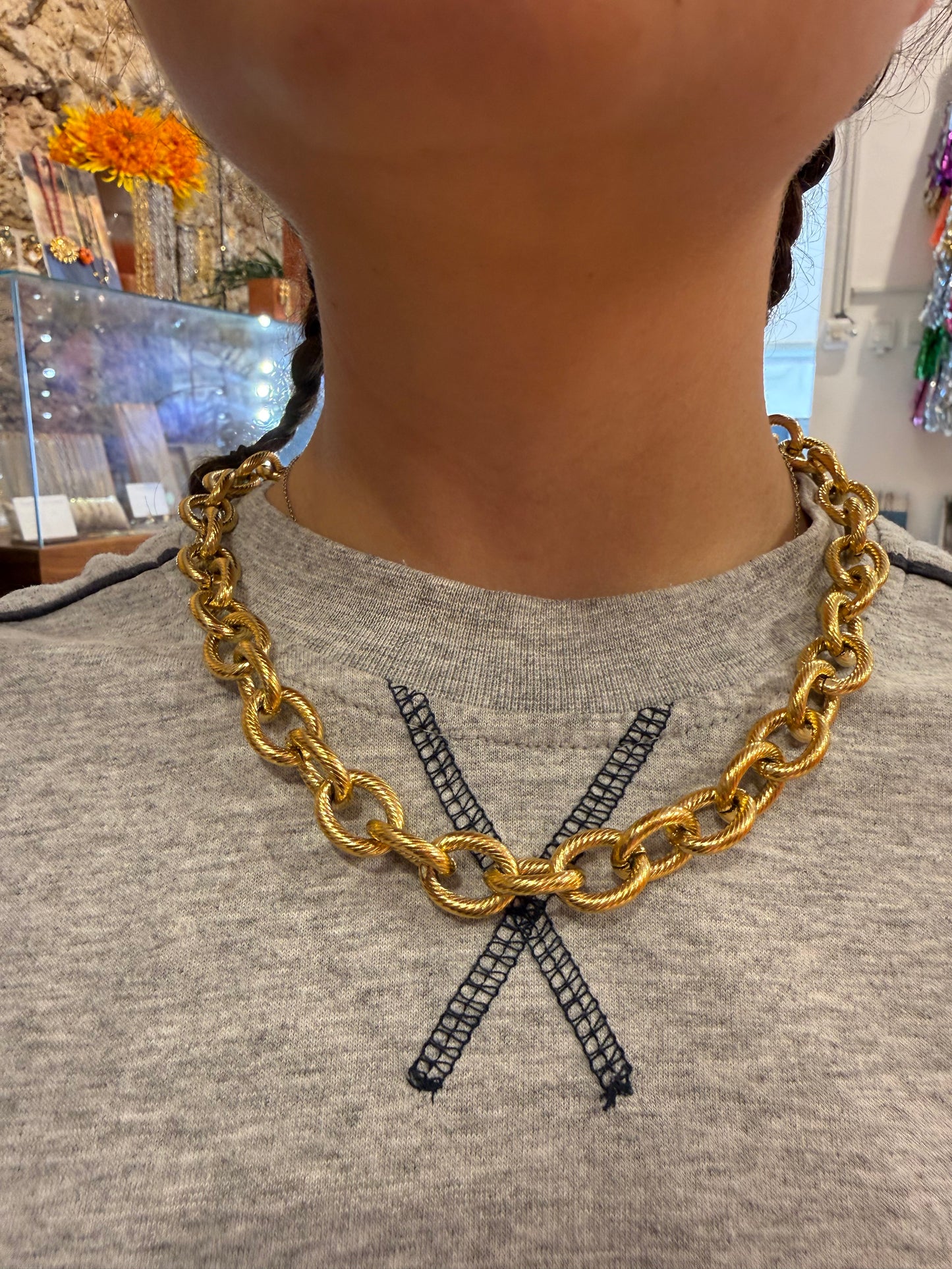 Sarina necklace - worn on model - necklace | Love Letters Tel Aviv