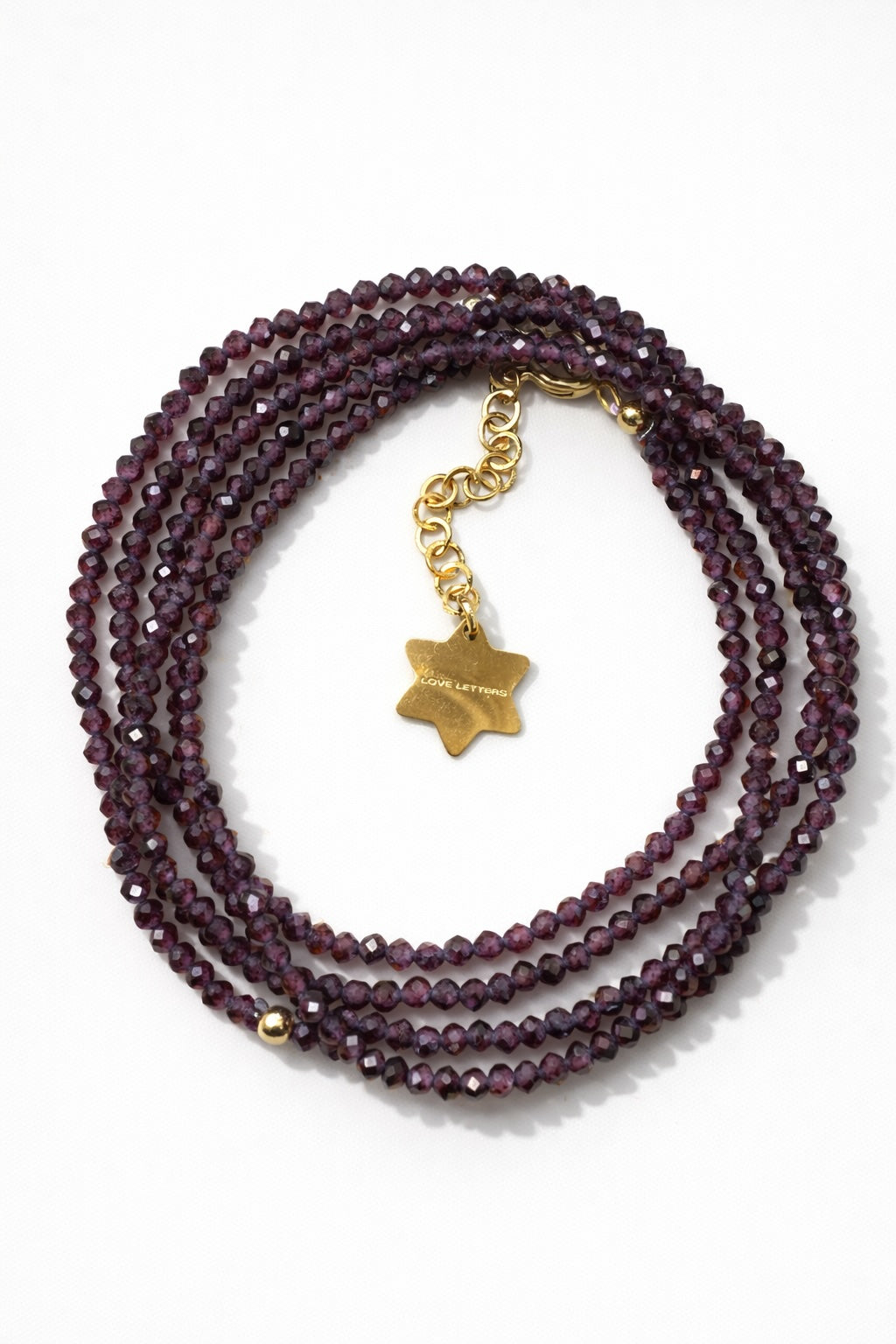 Shalva double necklace garnet