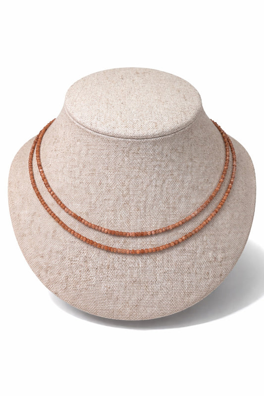 Shalva double necklace sand stone