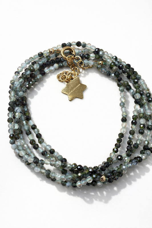 Shalva double necklace Prehnite - handmade belly chain product photo | Love Letters Tel Aviv