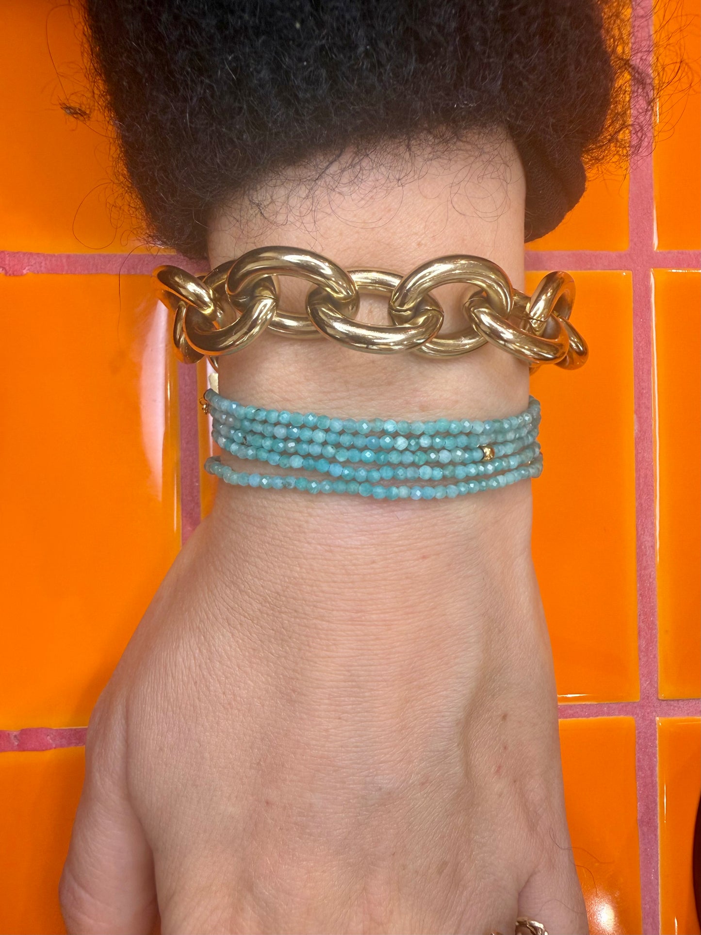 Shalva double necklace Amazonite