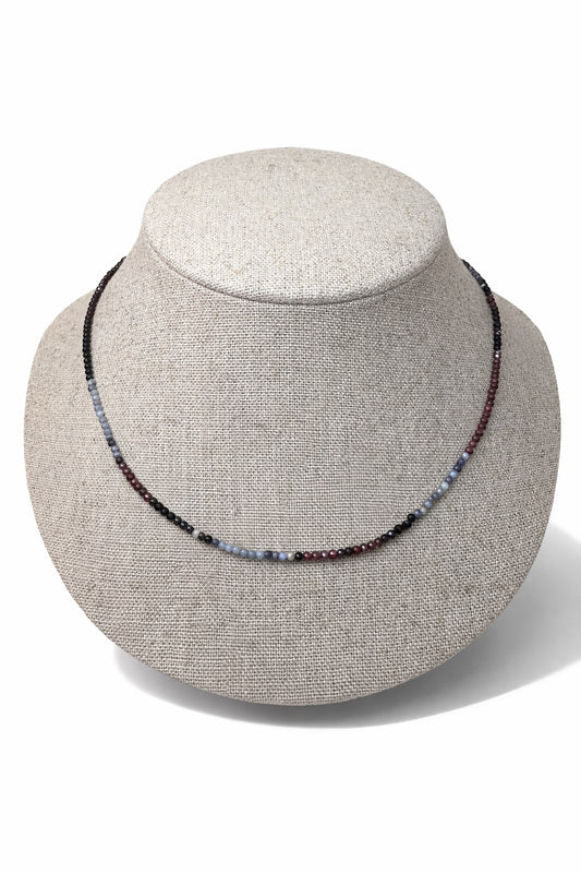 Shalva simple necklace multi garnet lapis and onyx