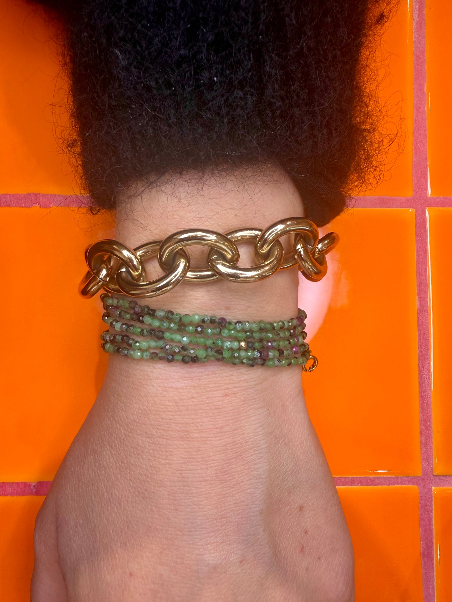 Shalva double necklace rubis zoisite