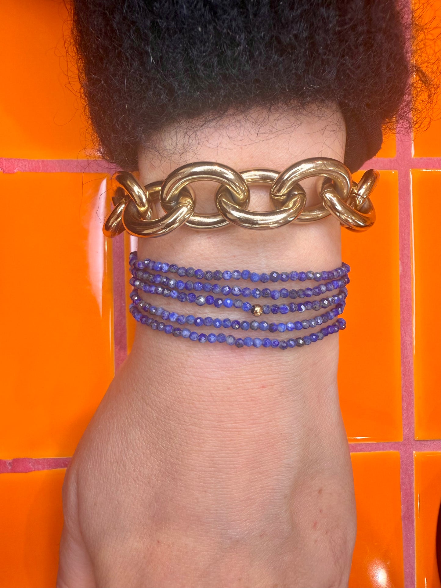 Shalva double necklace lapis lazuli