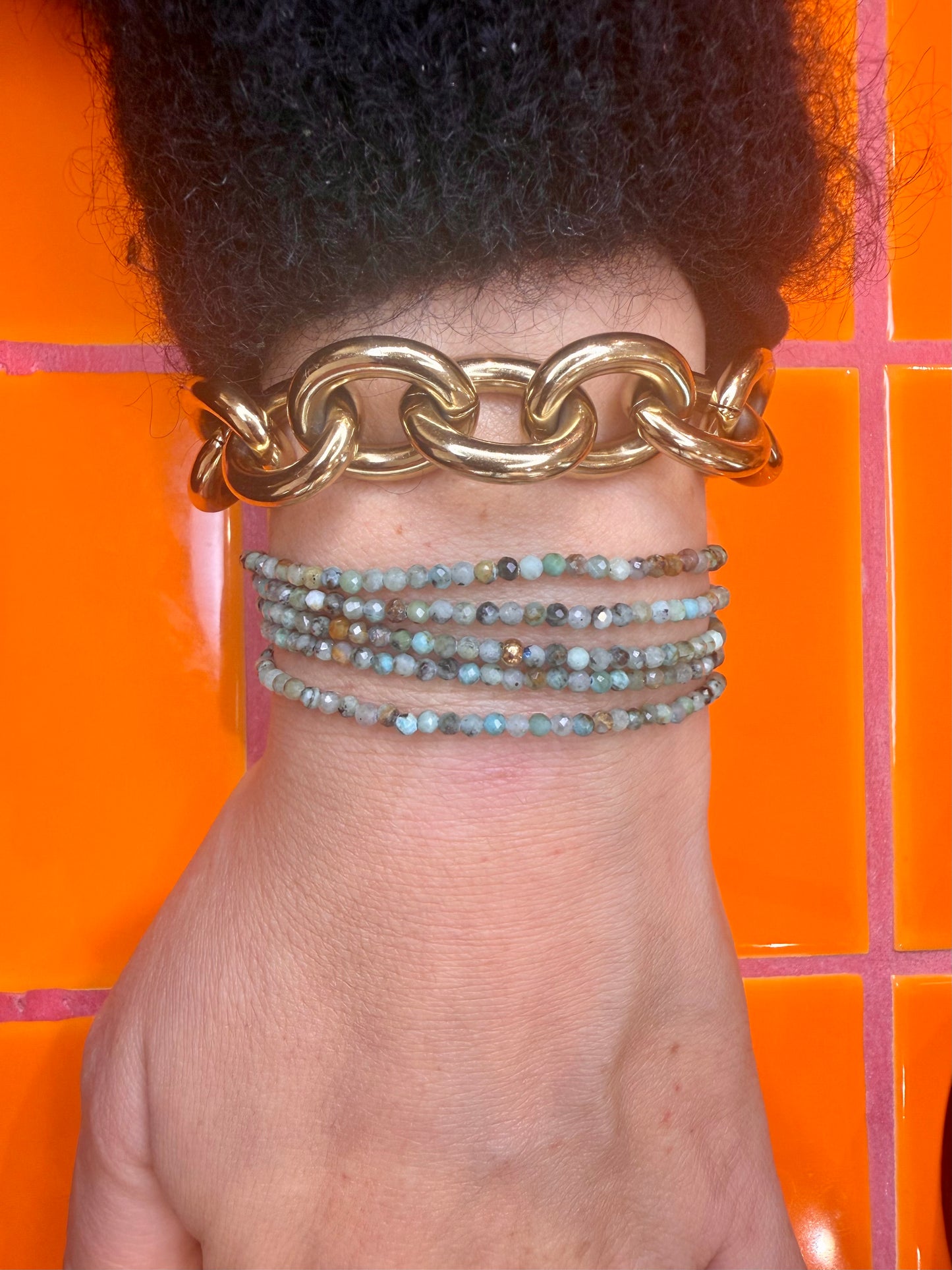 Shalva double necklace African turquoise