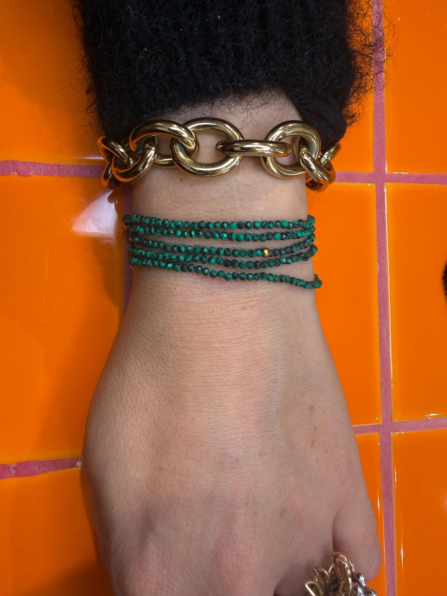 Shalva double necklace Malachite