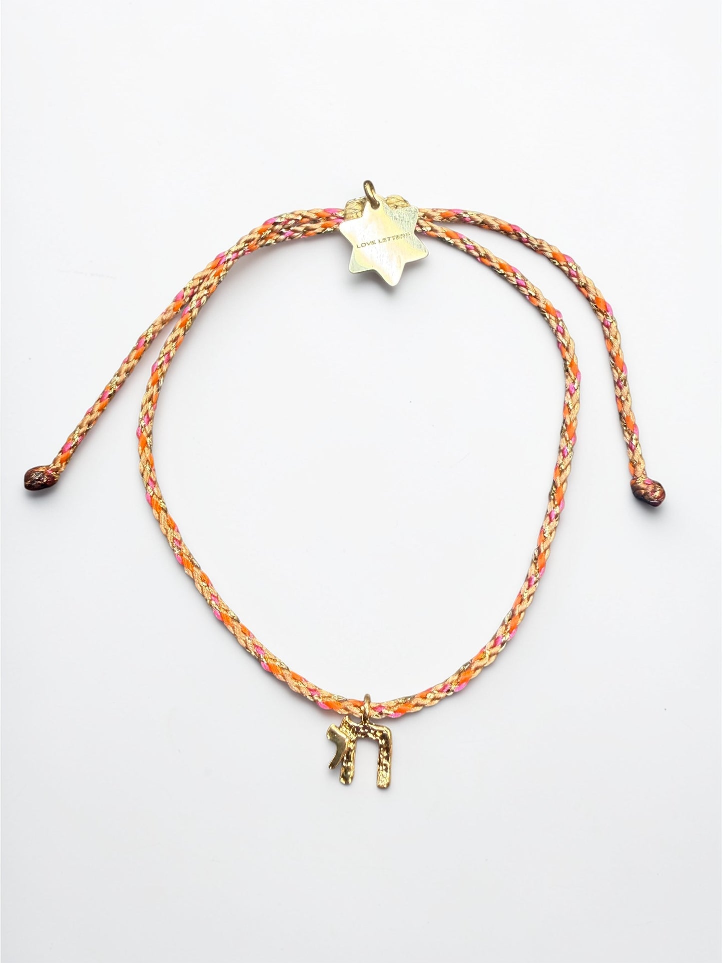 Chai bracelet salmon - handmade bracelet product photo | Love Letters Tel Aviv
