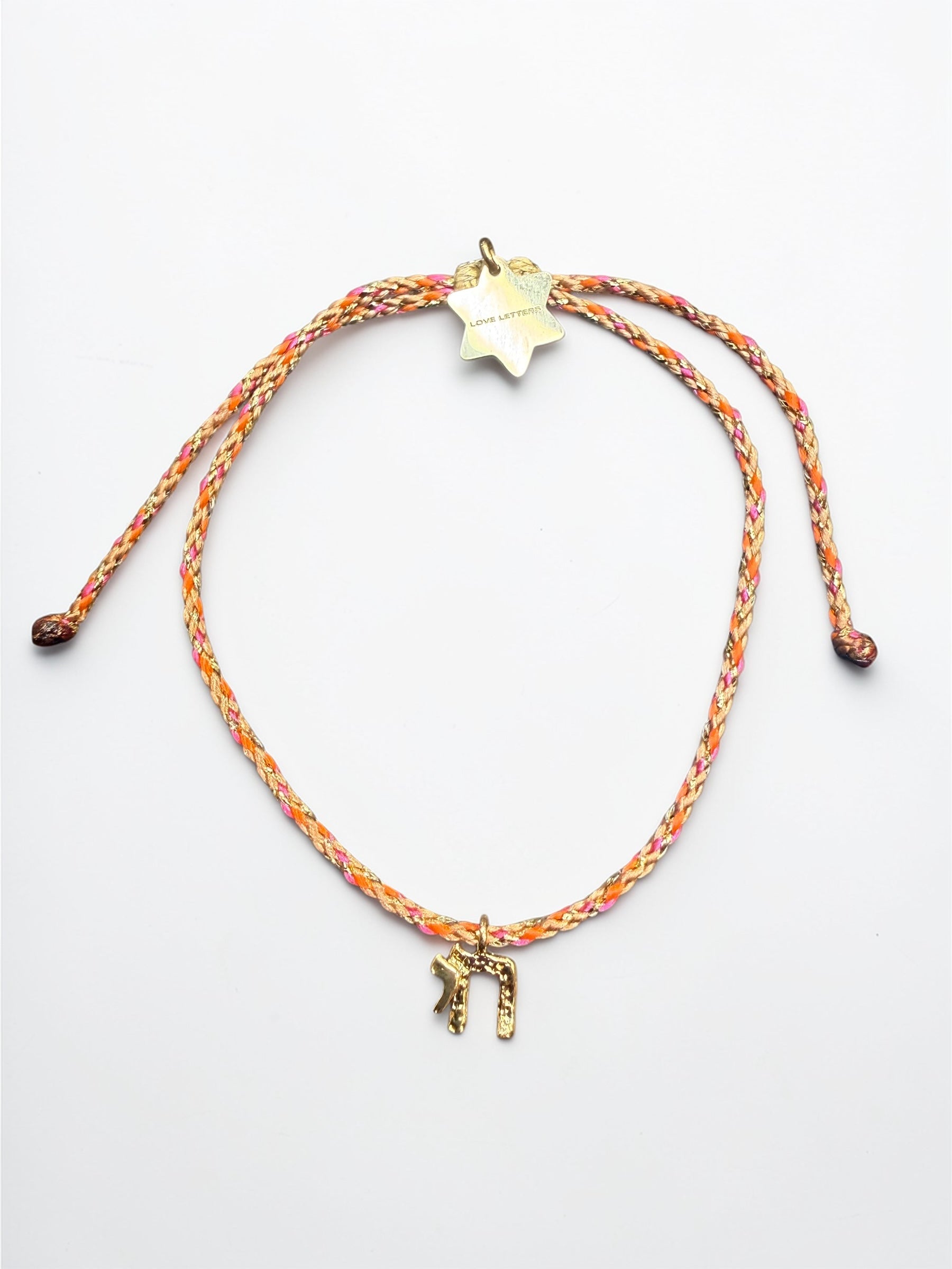 Chai bracelet salmon - handmade bracelet product photo | Love Letters Tel Aviv