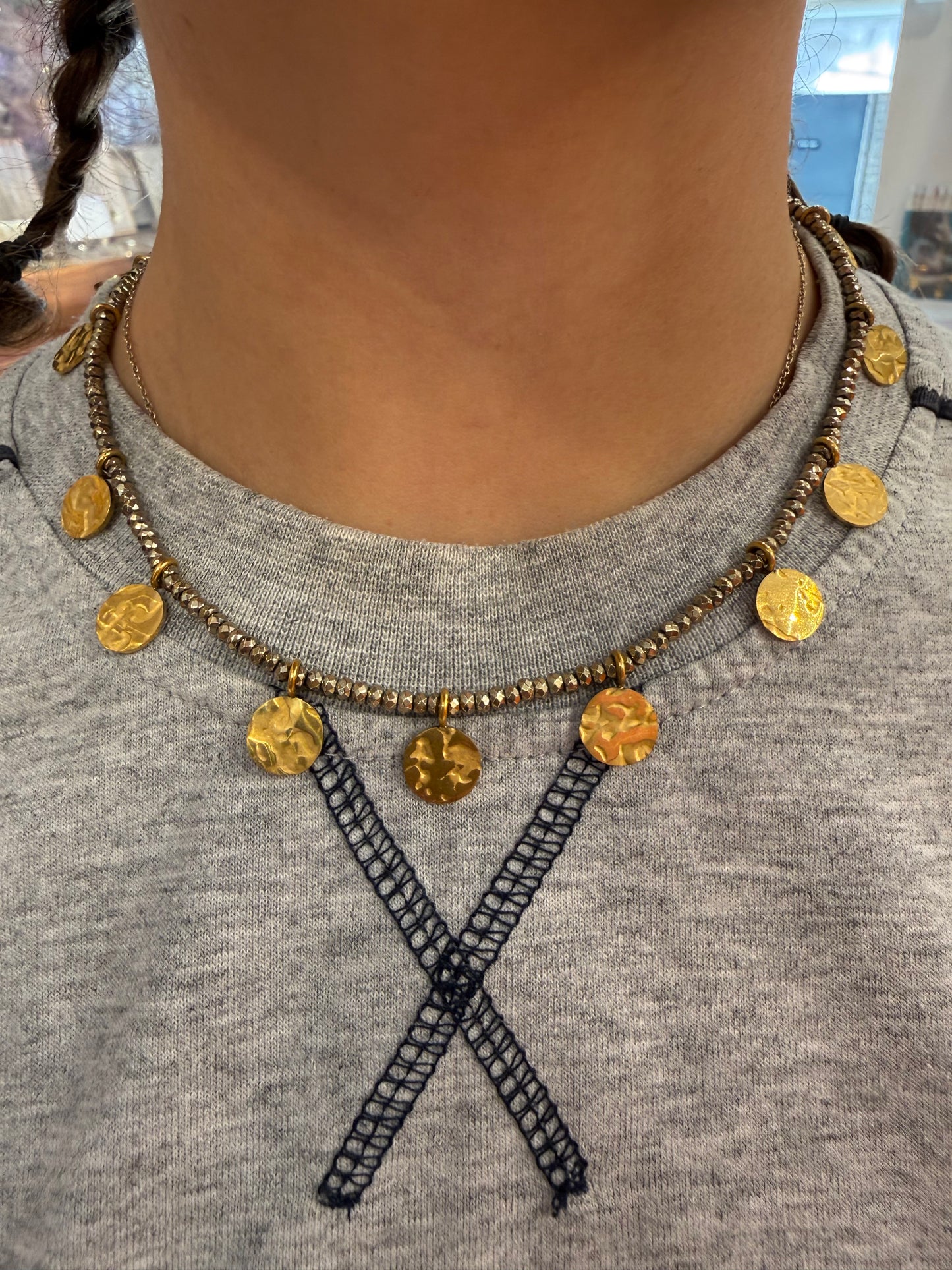 Sarah necklace - worn on model - necklace | Love Letters Tel Aviv