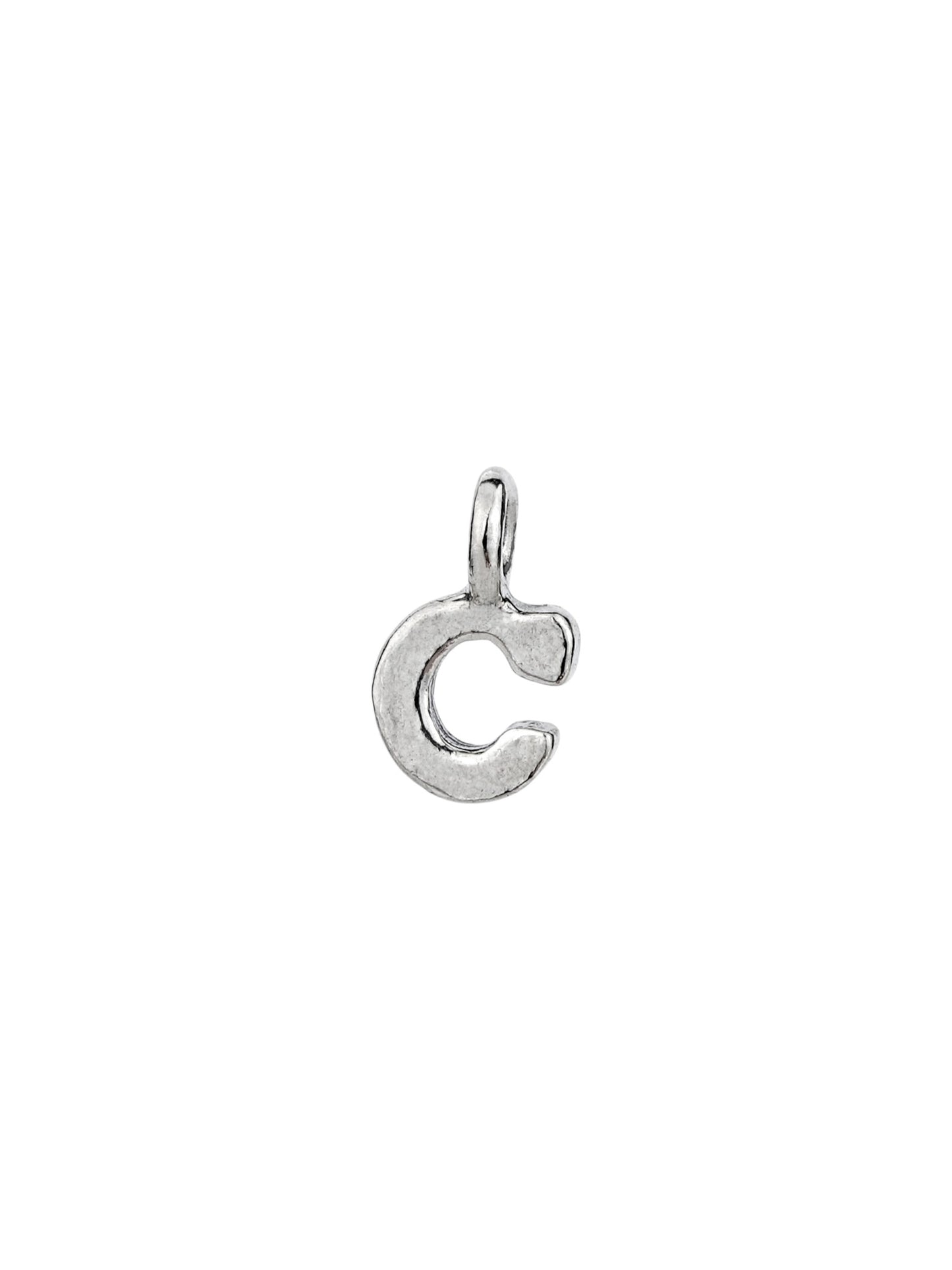 c - worn on model - English letter charm | Love Letters Tel Aviv