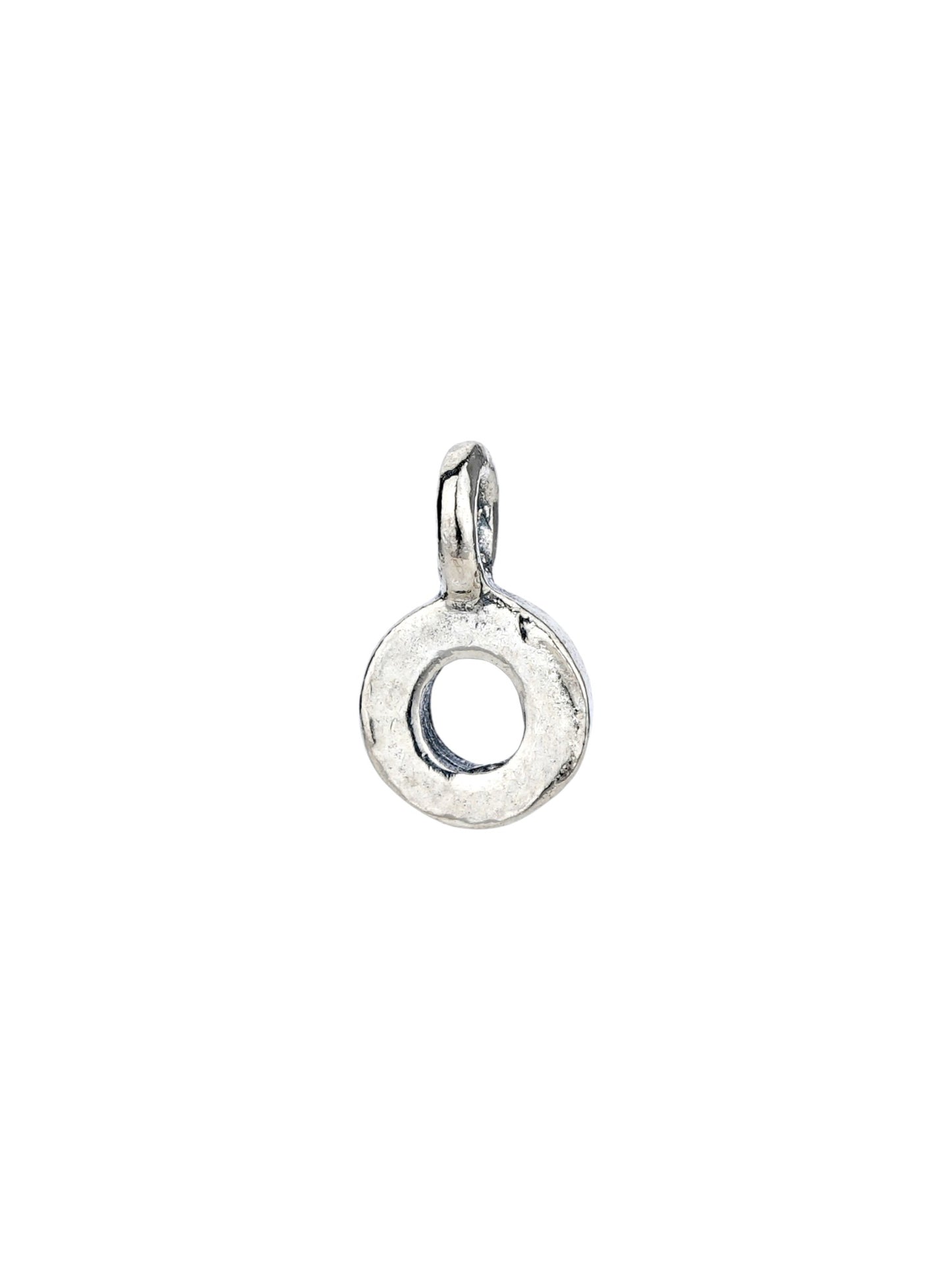 o - worn on model - English letter charm | Love Letters Tel Aviv