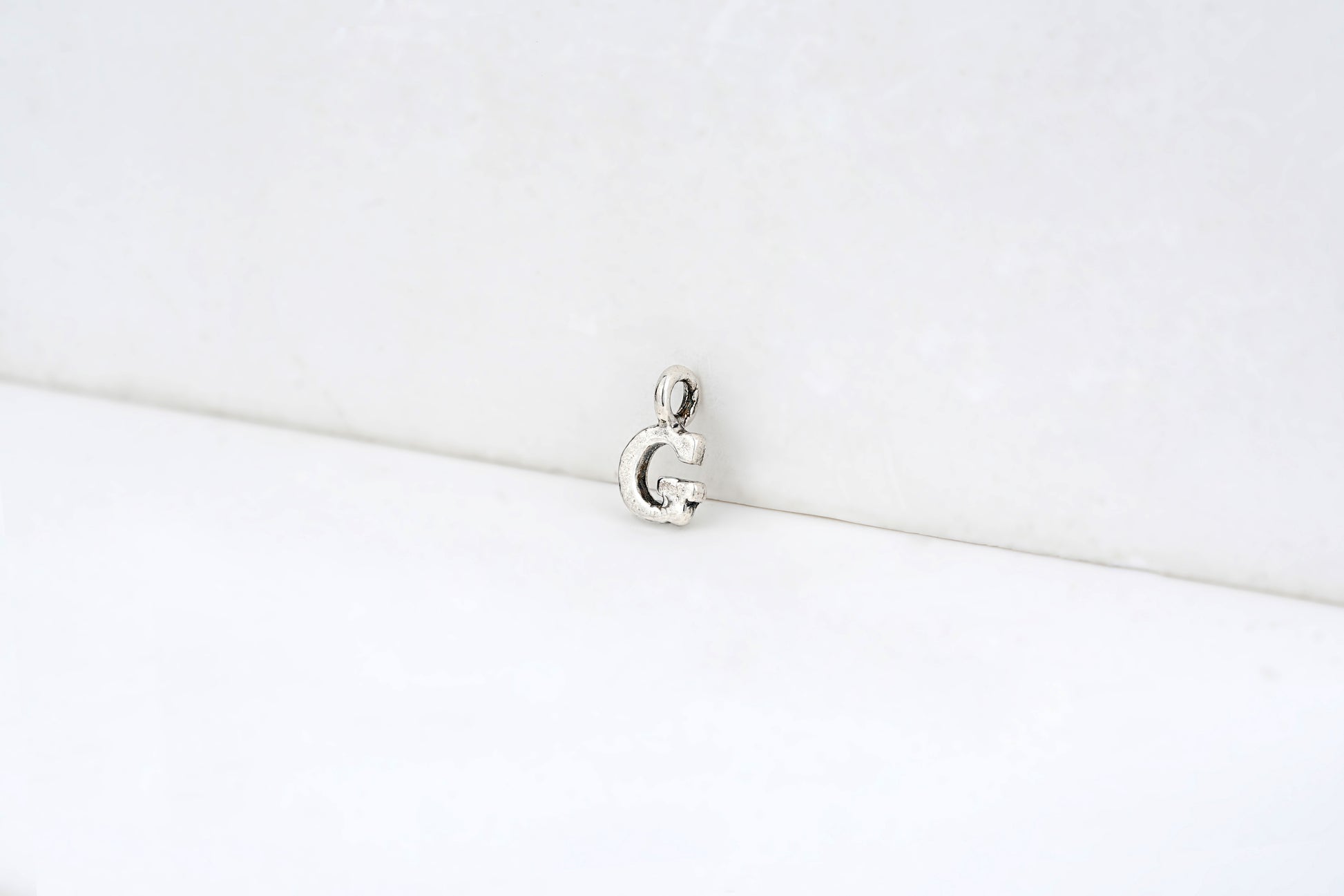 g - detail shot - English letter charm | Love Letters Tel Aviv