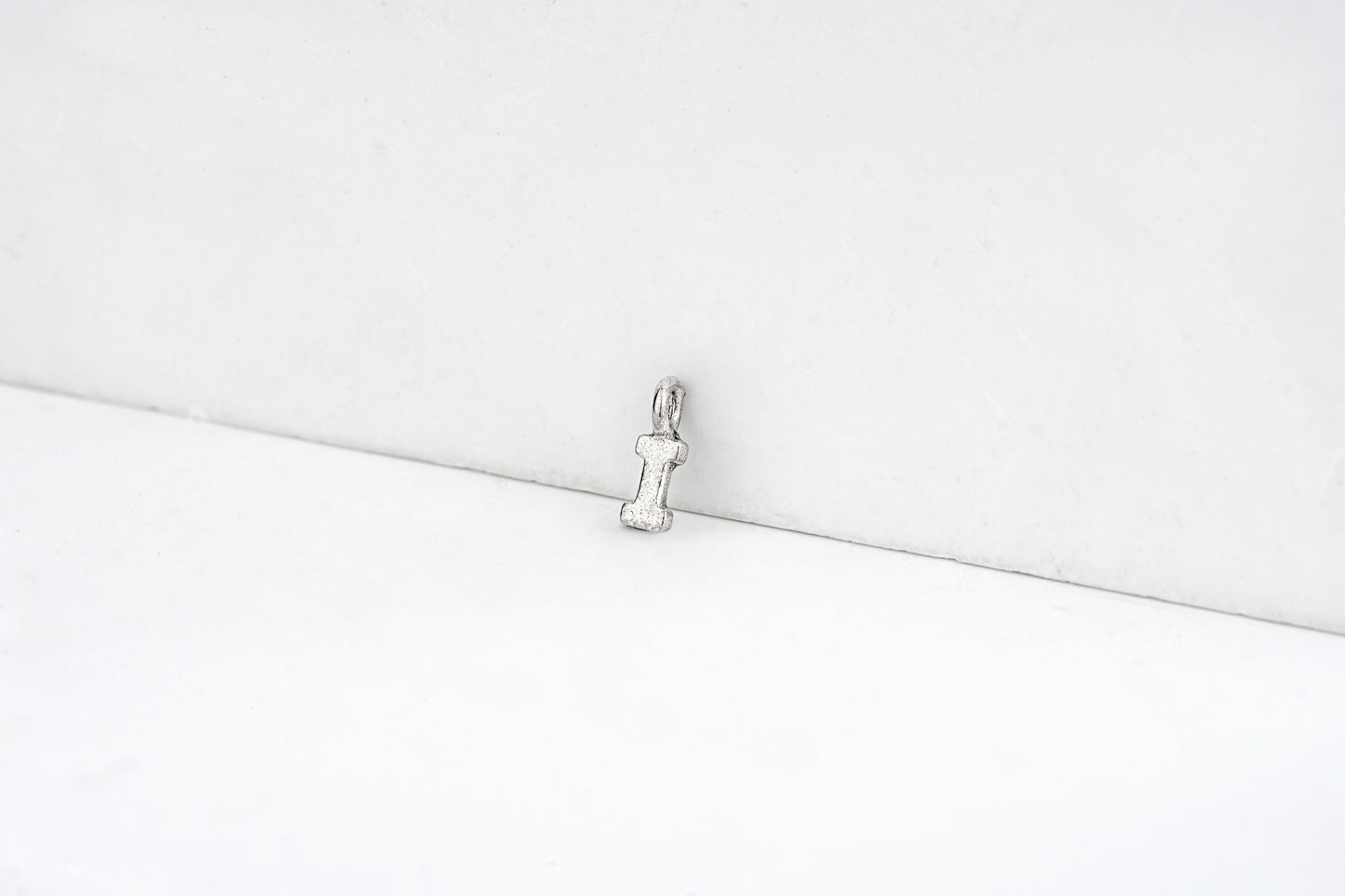 i - detail shot - English letter charm | Love Letters Tel Aviv