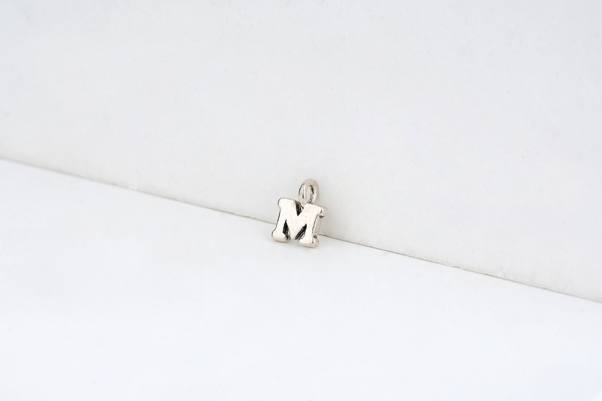 m - detail shot - English letter charm | Love Letters Tel Aviv