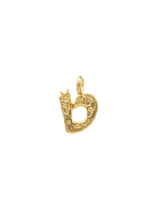 ט - tet - handmade Hebrew letter charm product photo | Love Letters Tel Aviv
