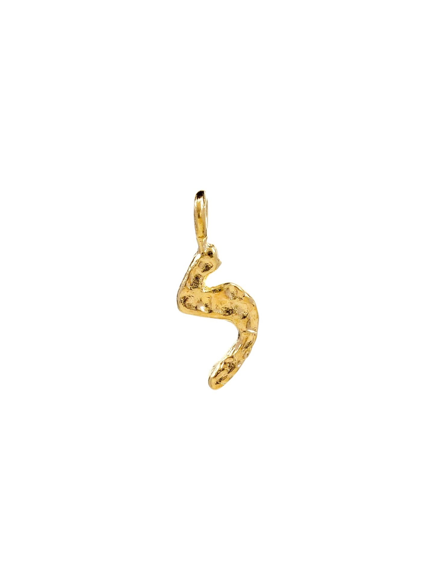 ל - lamed - handmade Hebrew letter charm product photo | Love Letters Tel Aviv