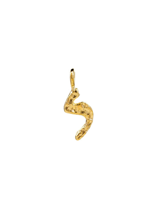 ל - lamed - handmade Hebrew letter charm product photo | Love Letters Tel Aviv