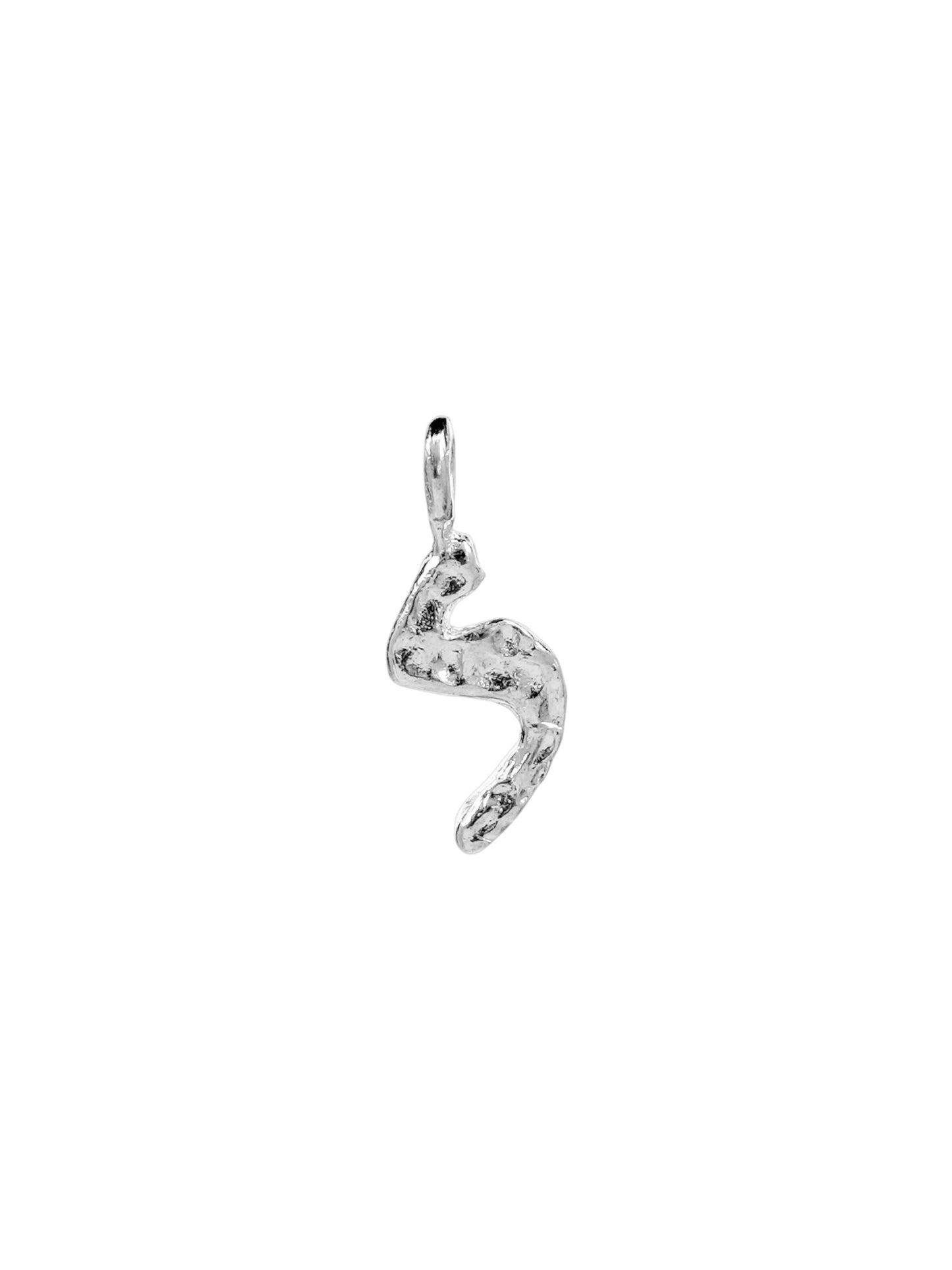 ל - lamed - worn on model - Hebrew letter charm | Love Letters Tel Aviv