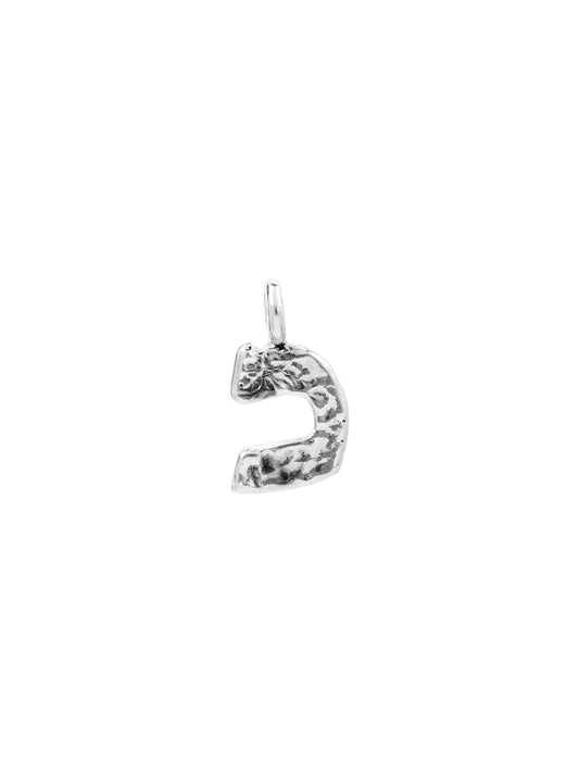 כ - kaf - worn on model - Hebrew letter charm | Love Letters Tel Aviv