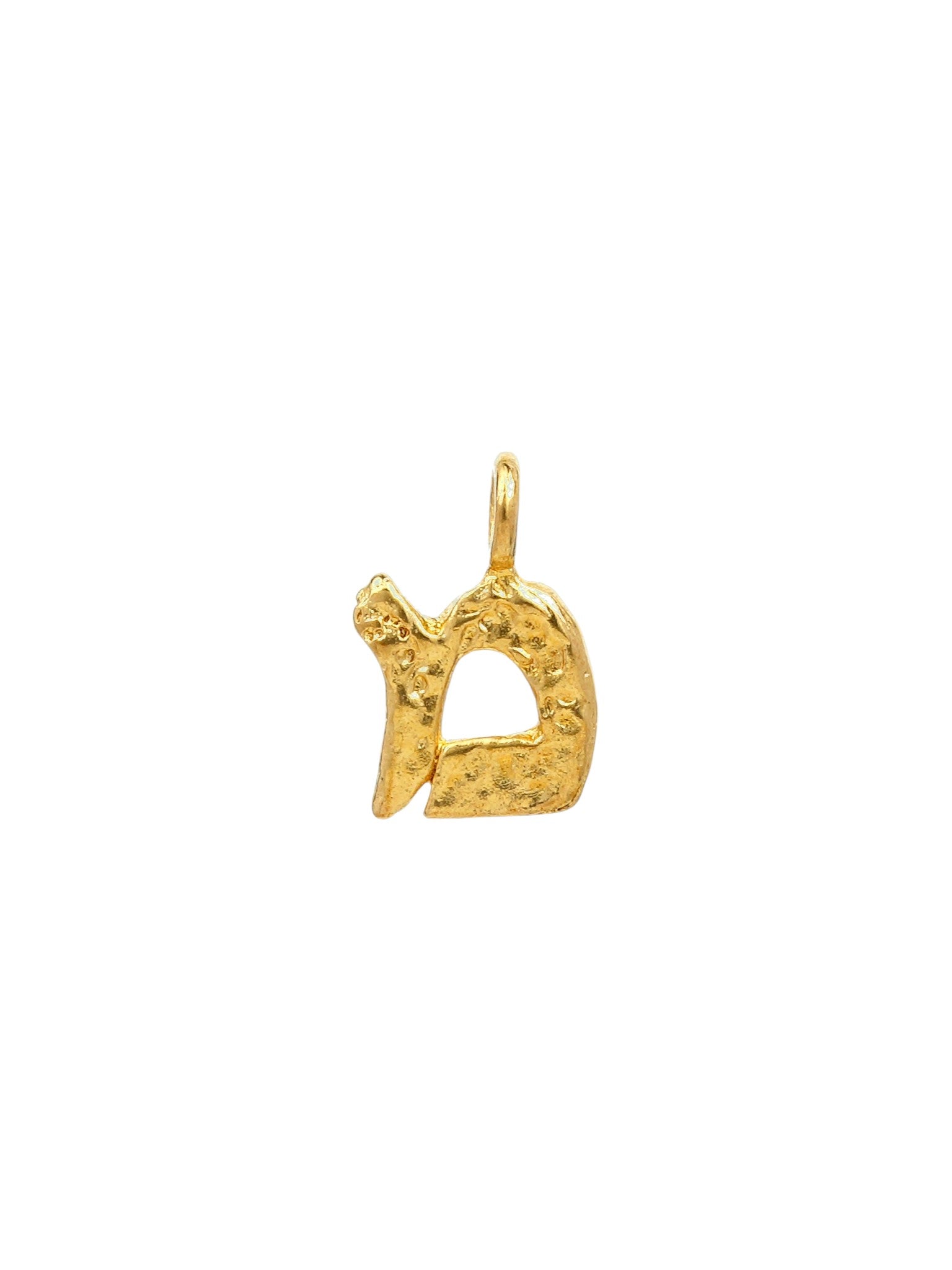 מ - mem - handmade Hebrew letter charm product photo | Love Letters Tel Aviv