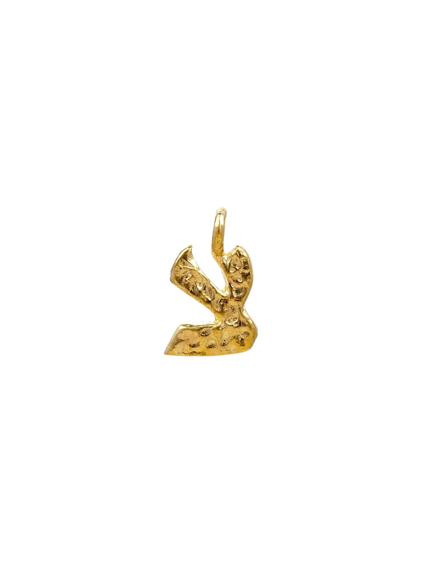 צ - zadik - handmade Hebrew letter charm product photo | Love Letters Tel Aviv
