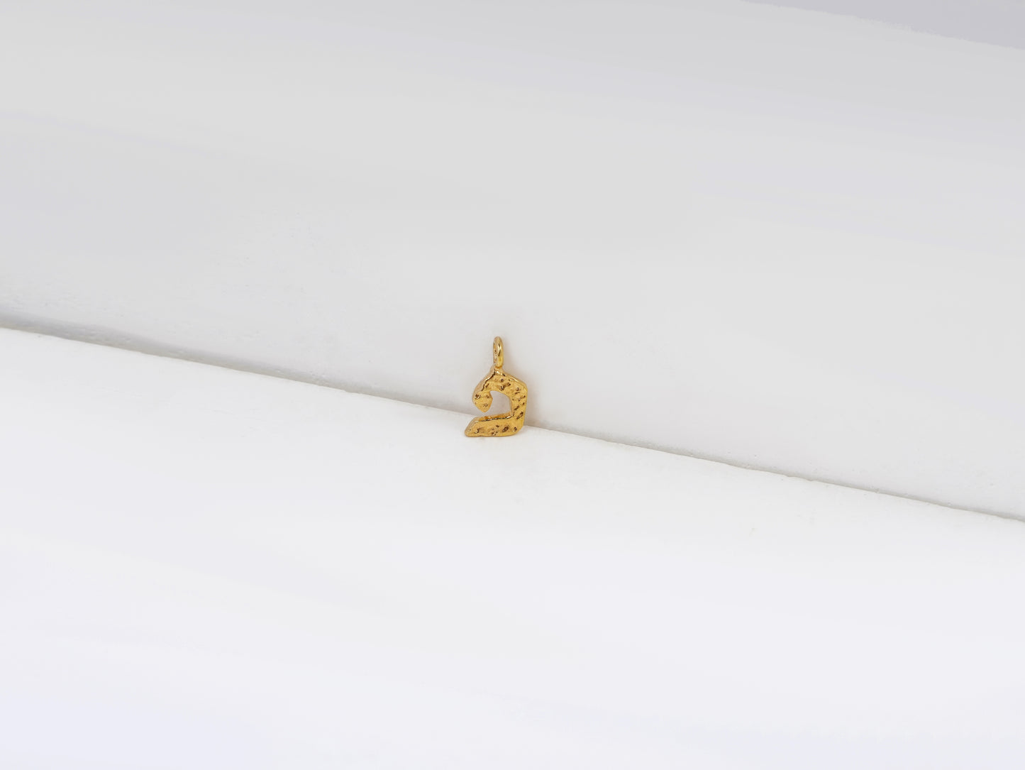 פ - peh - detail shot - Hebrew letter charm | Love Letters Tel Aviv