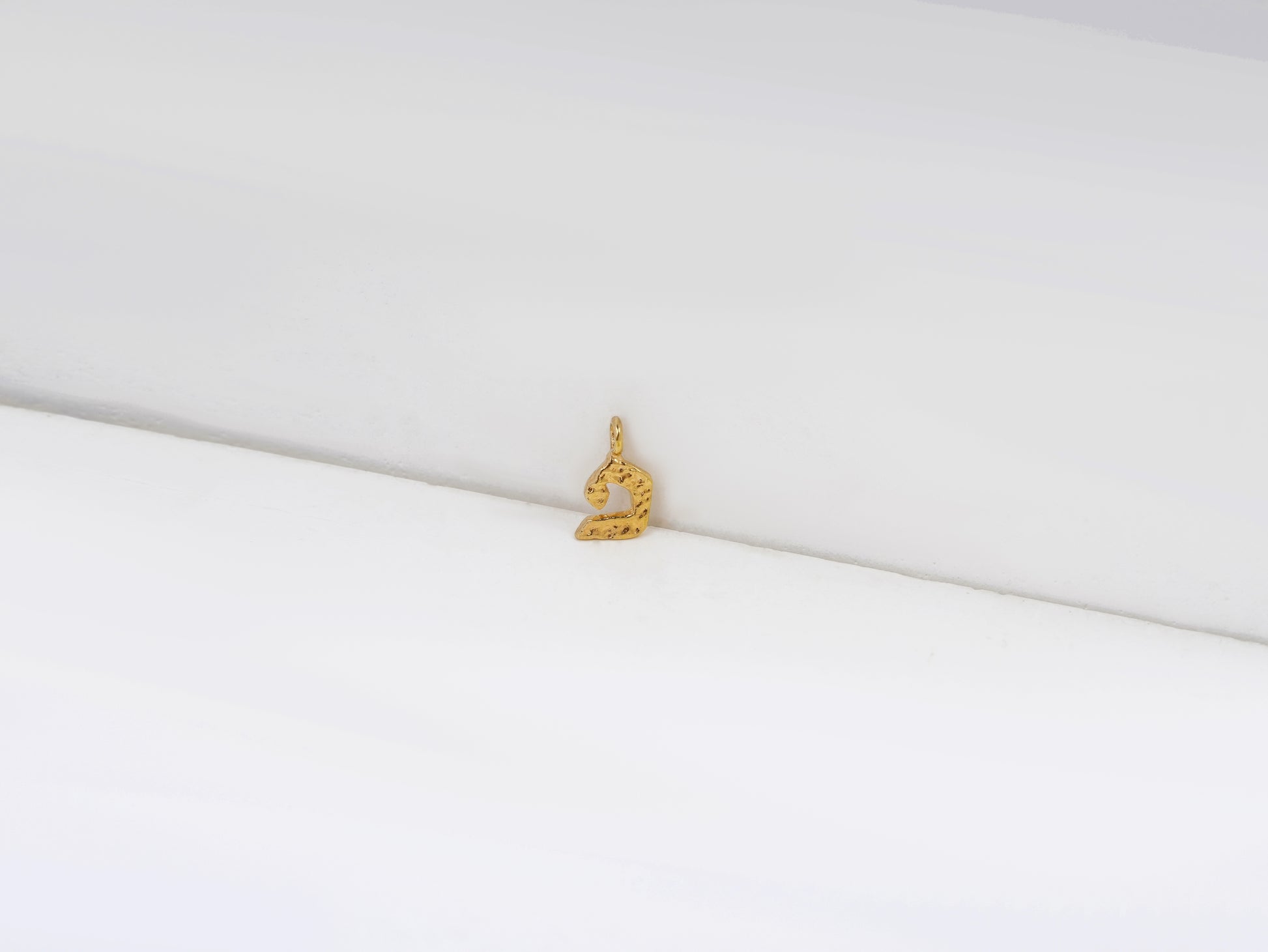 פ - peh - detail shot - Hebrew letter charm | Love Letters Tel Aviv