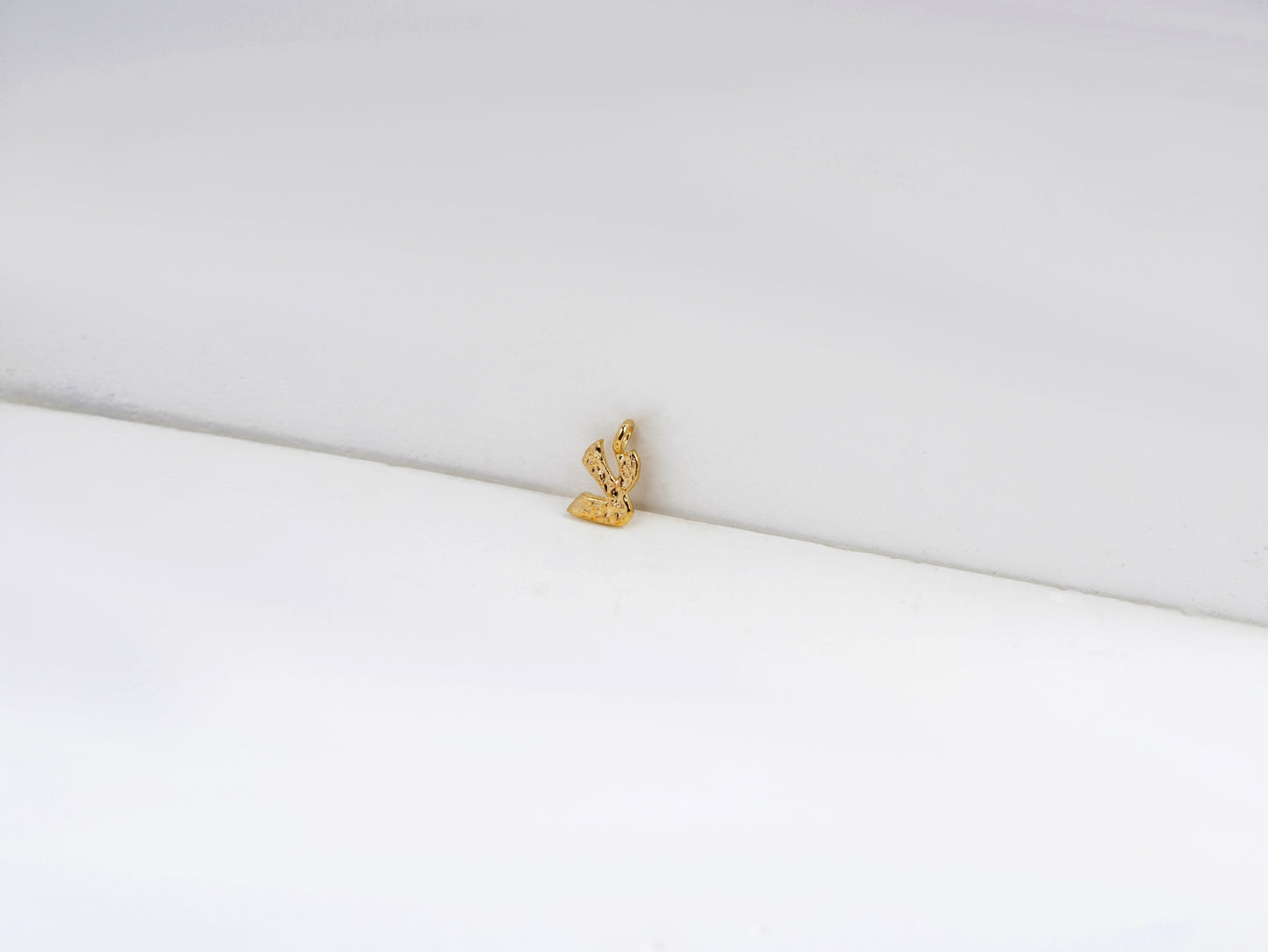 צ - zadik - detail shot - Hebrew letter charm | Love Letters Tel Aviv