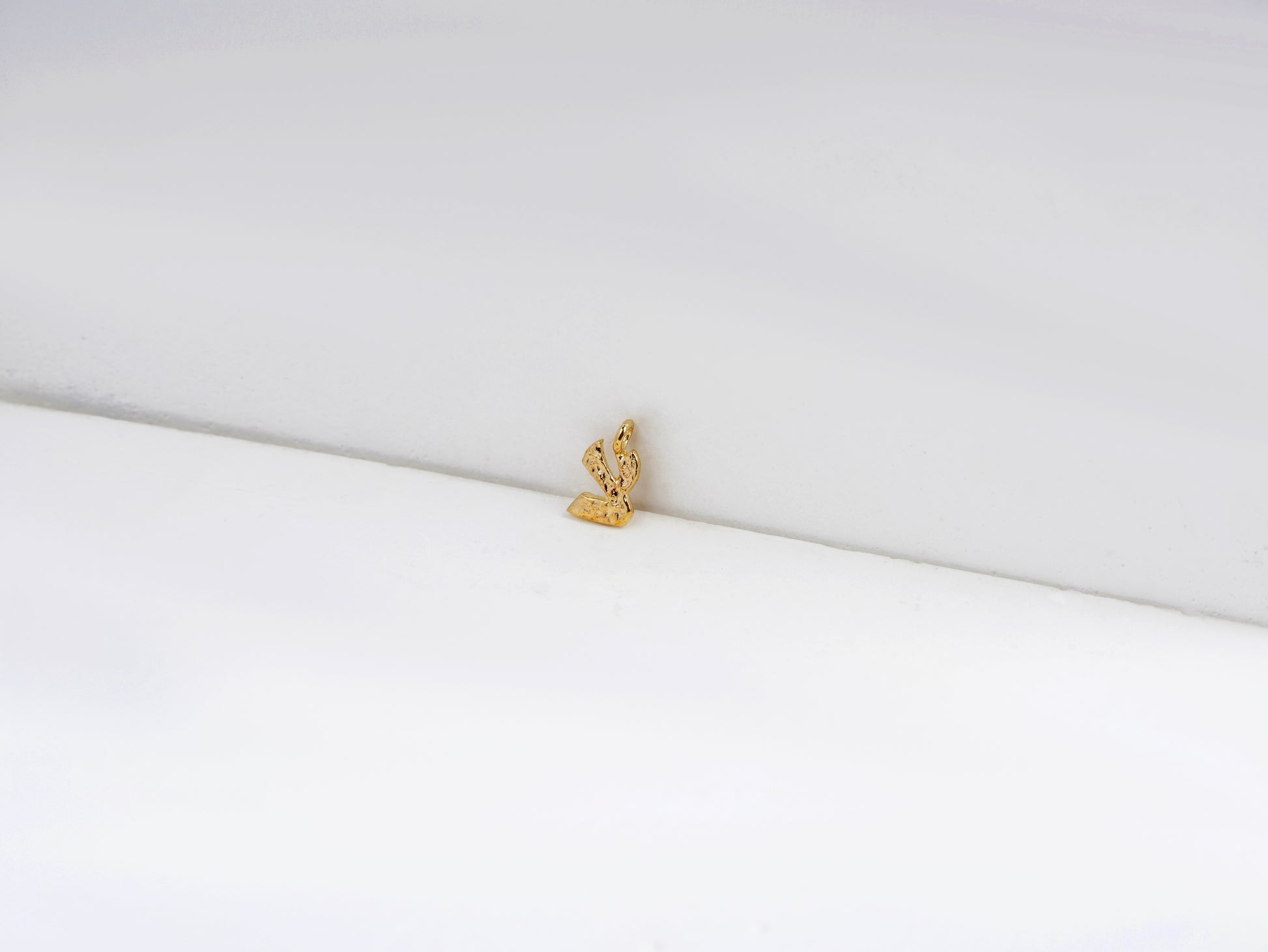 צ - zadik - detail shot - Hebrew letter charm | Love Letters Tel Aviv