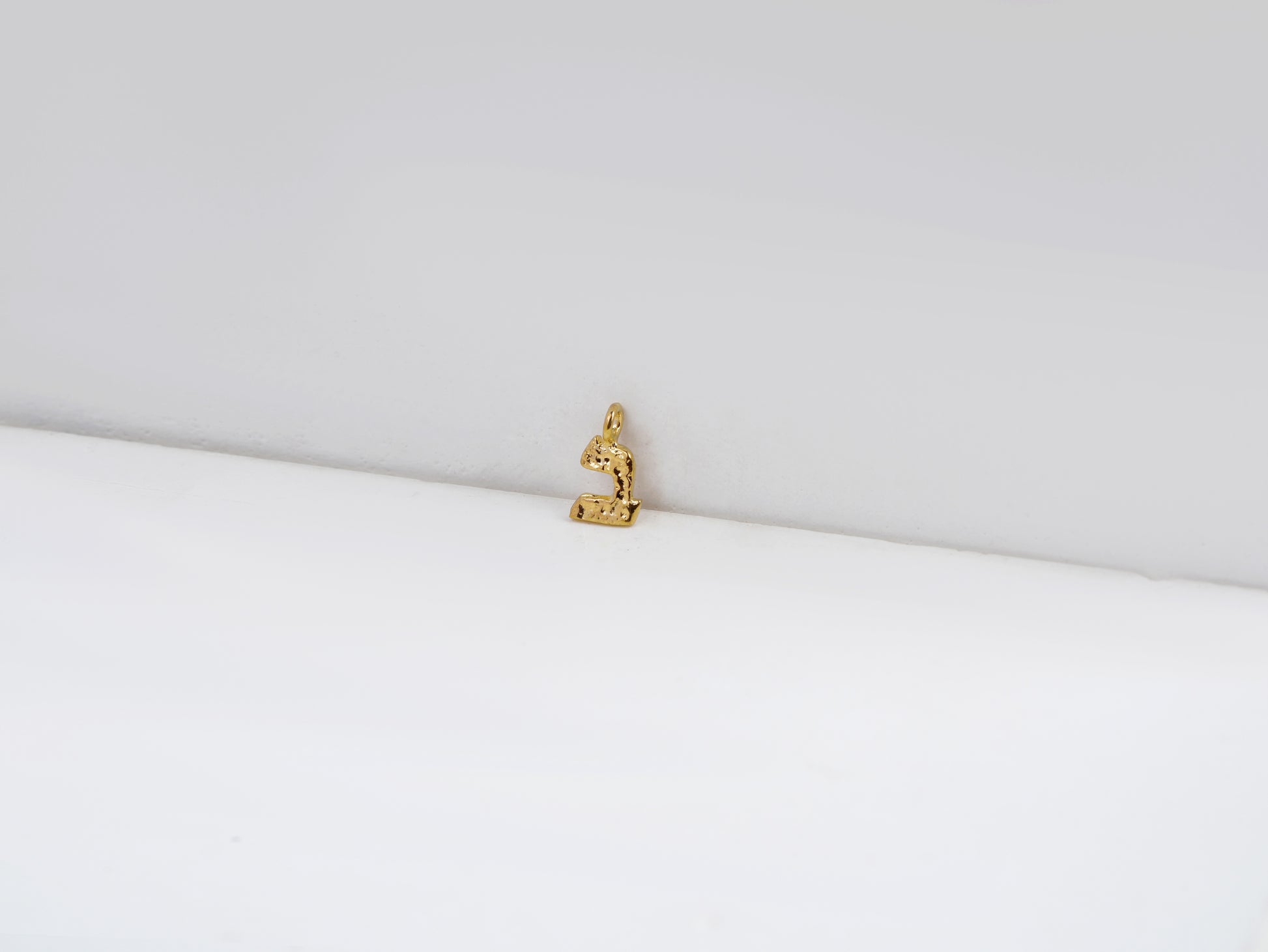 ב - bet - detail shot - Hebrew letter charm | Love Letters Tel Aviv