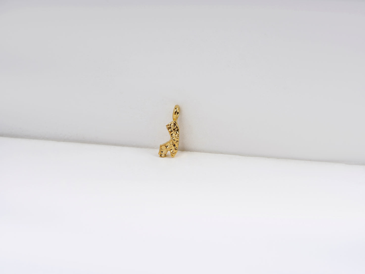 ג - guimel - detail shot - Hebrew letter charm | Love Letters Tel Aviv