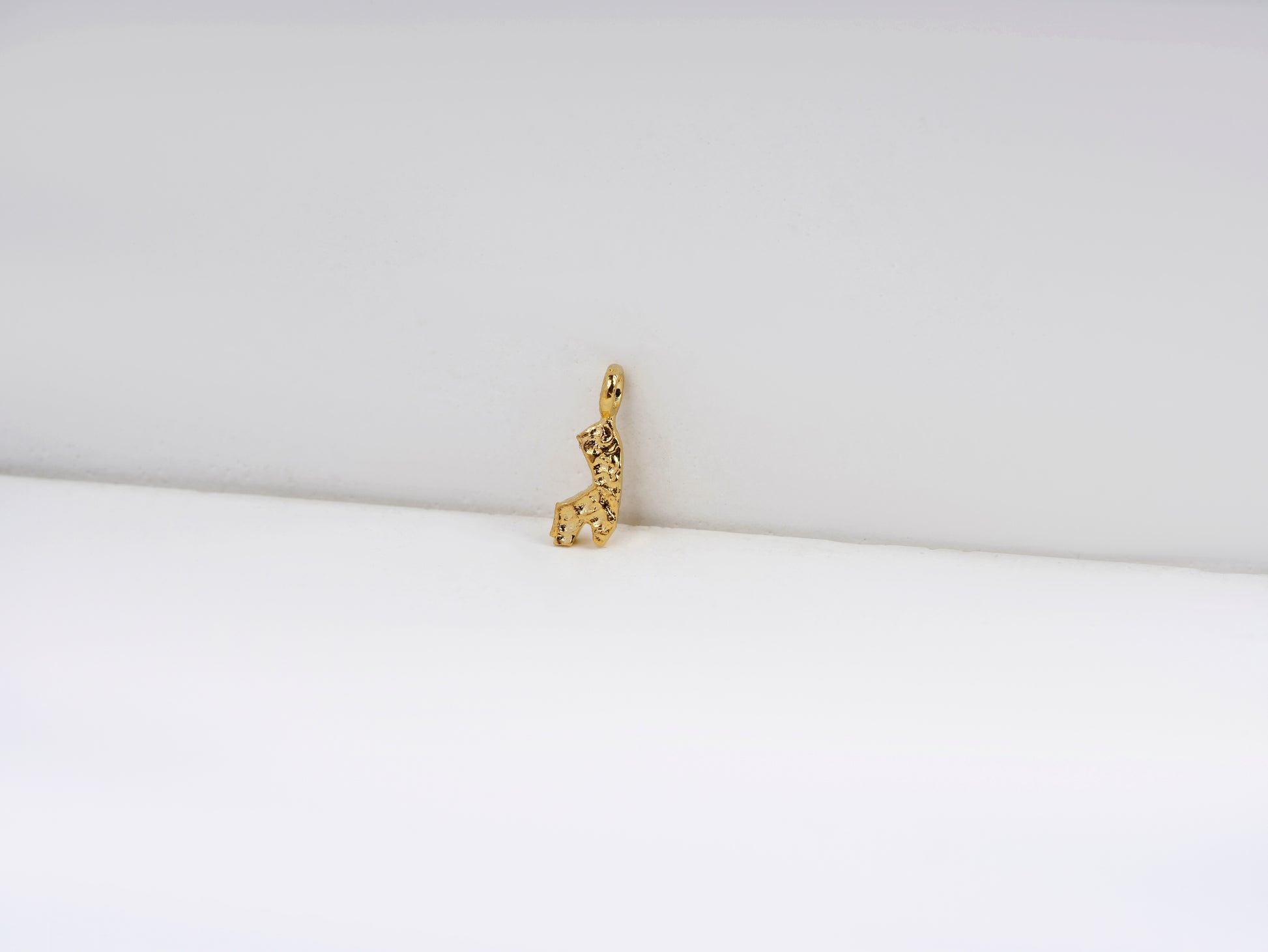 ג - guimel - detail shot - Hebrew letter charm | Love Letters Tel Aviv