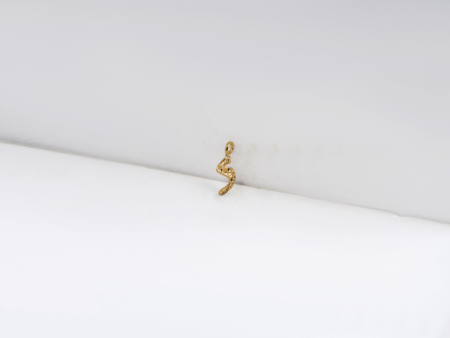 ל - lamed - detail shot - Hebrew letter charm | Love Letters Tel Aviv