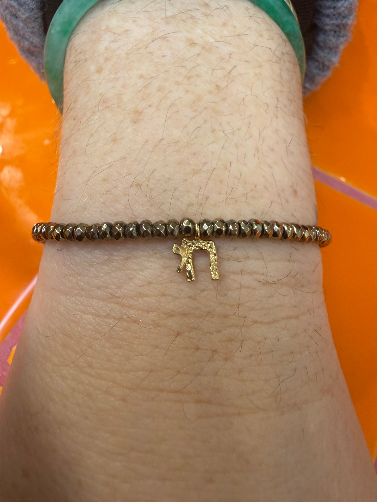 Chai stones bracelet - detail shot - bracelet | Love Letters Tel Aviv