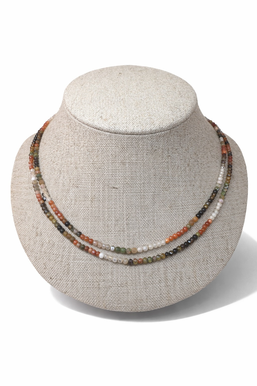 Shalva double necklace multi stones