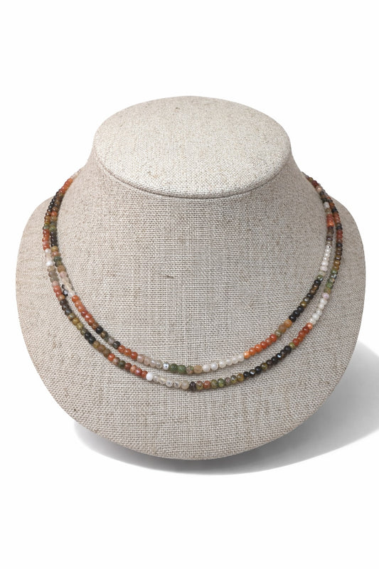 Shalva double necklace multi stones