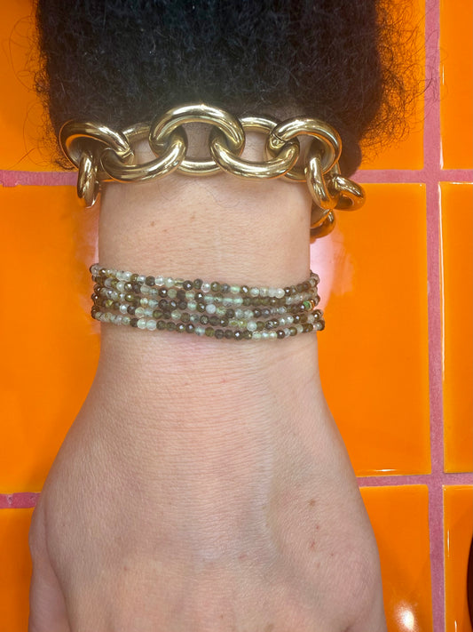 Shalva double necklace Prehnite