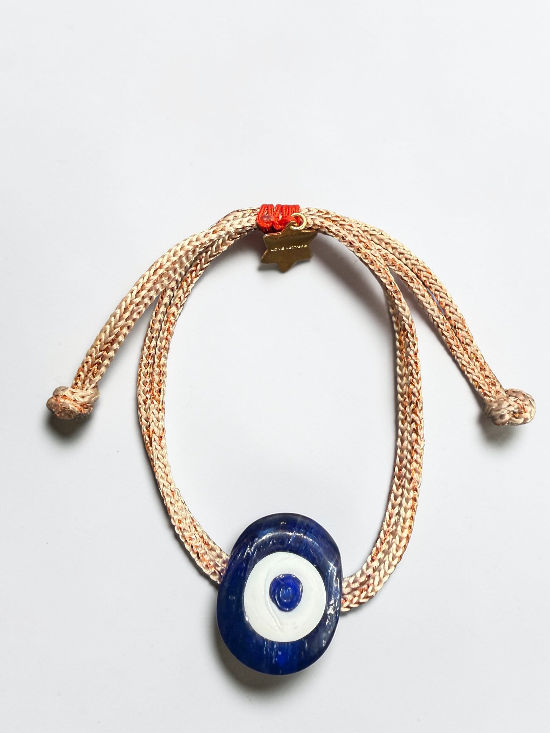 Eye bracelet navy/salmon - handmade bracelet product photo | Love Letters Tel Aviv
