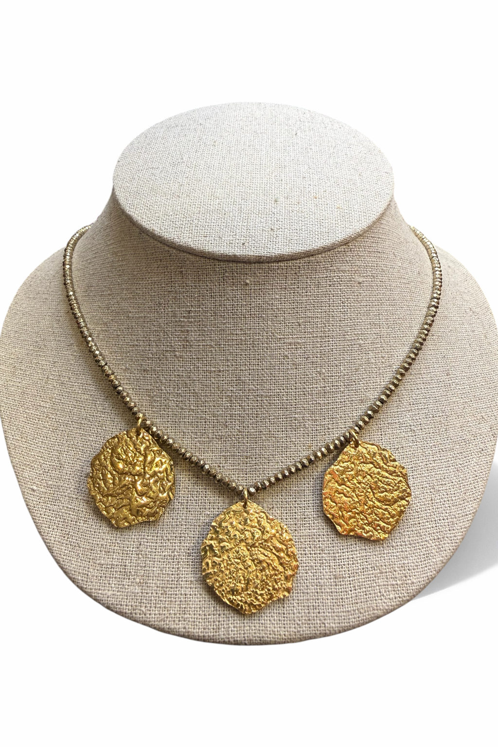 Athena triple medal necklace - handmade necklace product photo | Love Letters Tel Aviv