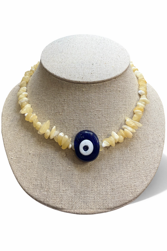 Souvenir necklace citrine - handmade necklace product photo | Love Letters Tel Aviv