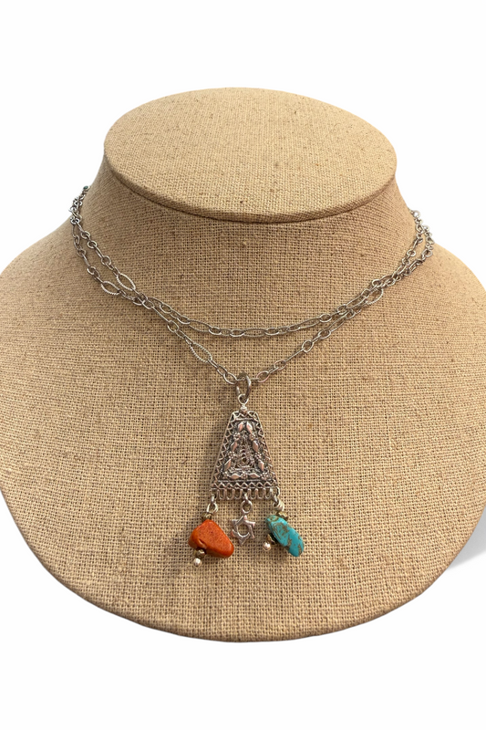 Amerindian lovers necklace - handmade necklace product photo | Love Letters Tel Aviv